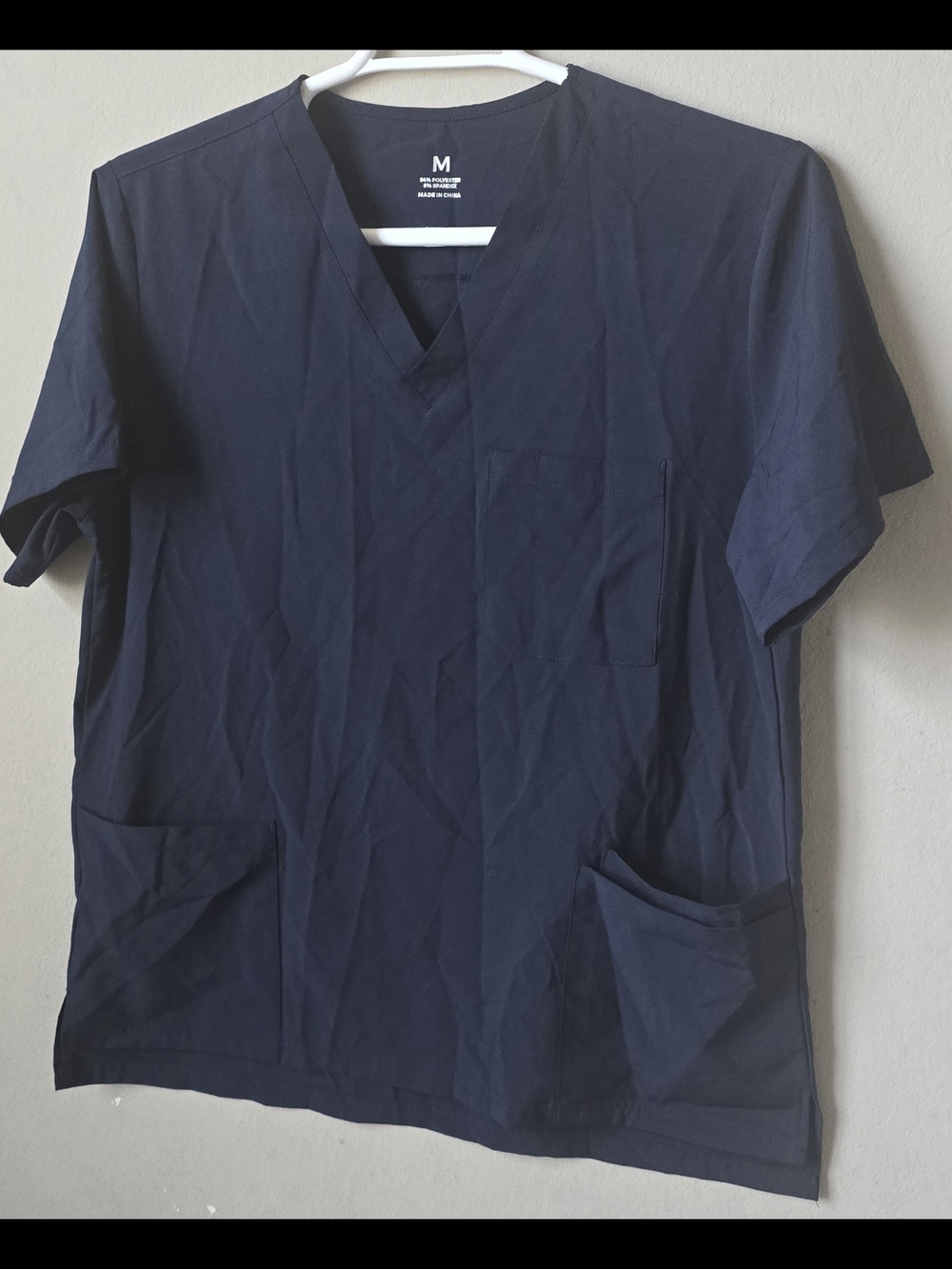 Classic Navy V-Neck Medical Scrub Top by